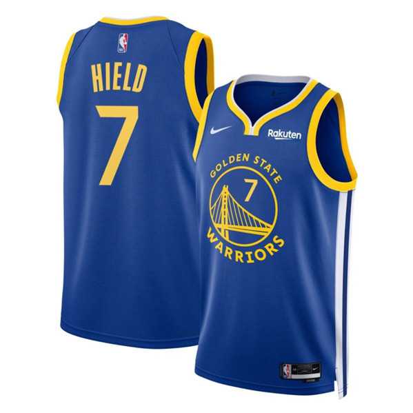 Men%27s Golden State Warriors #7 Buddy Hield Blue Icon Edition Stitched Basketball Jersey Dzhi